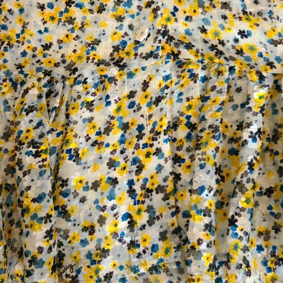 Ditsy Burnout Chiffon Button Front Dress - Picture 5 of 5